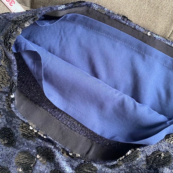 Madewell black/navy polka dot sequin mini skirt - Picture 6 of 6